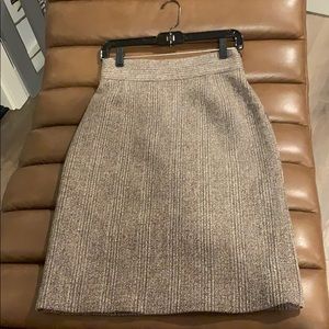 Prada 42 brown and grey midi slim skirt
